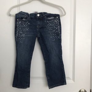 Kids Sequined Cropped Jeans